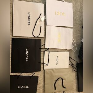 Chanel Black and White shopping bags set